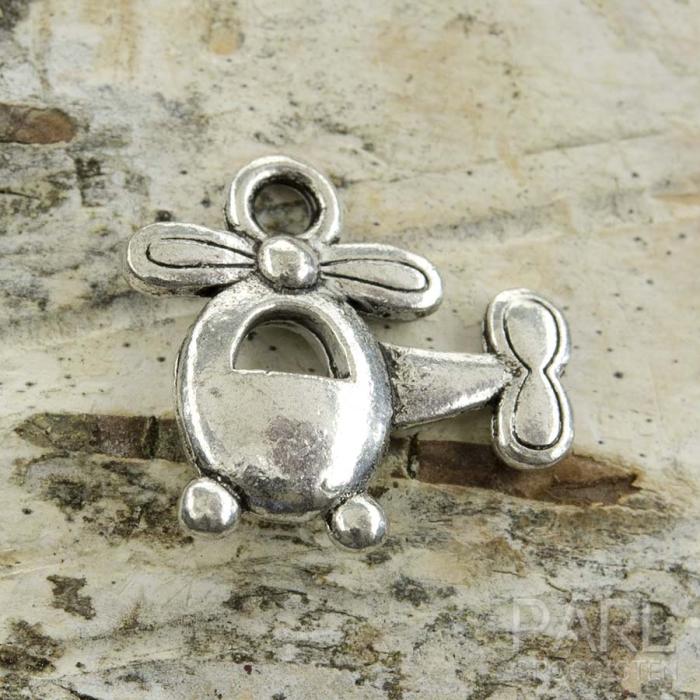 Berlock Helikopter 14x15 mm, Antiksilver (5st)