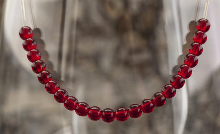 Glaspärla rund 4 mm, Röd (60st)