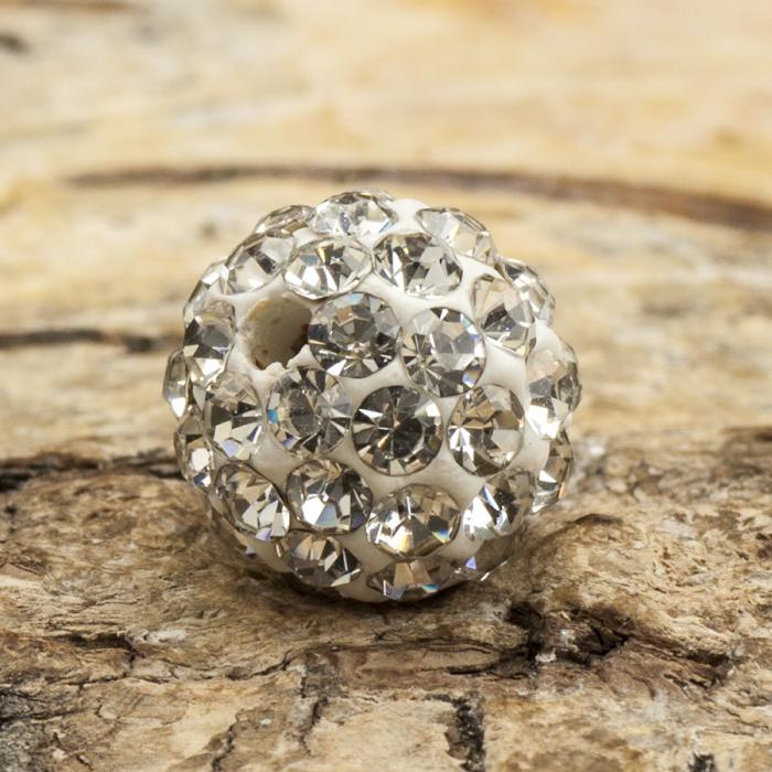 Shamballapärla strass/polymer 10 mm, Klar (st)