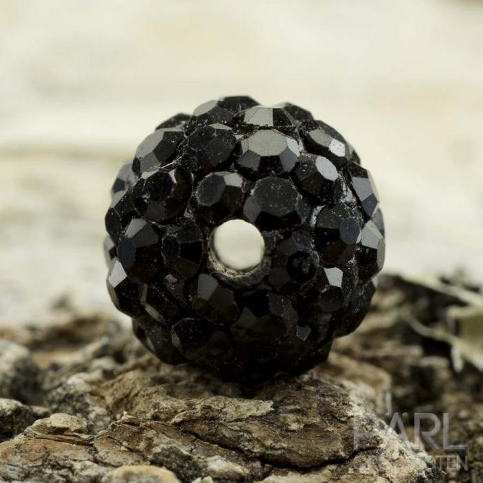 Shamballapärla strass/polymer 10 mm, Svart (st)