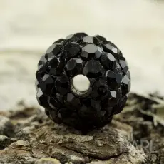 Shamballapärla strass/polymer 10 mm, Svart (st)