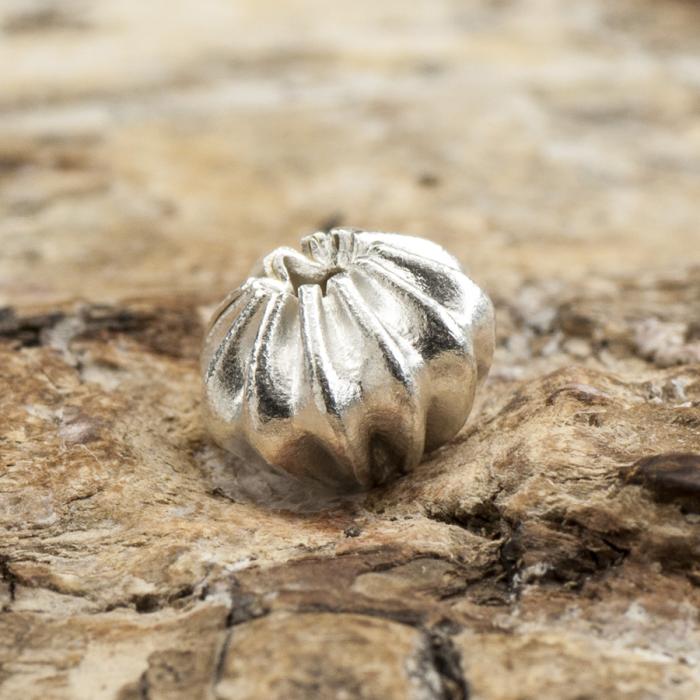 Räfflad kula 4,5x6 mm, Silverfärg (10st)