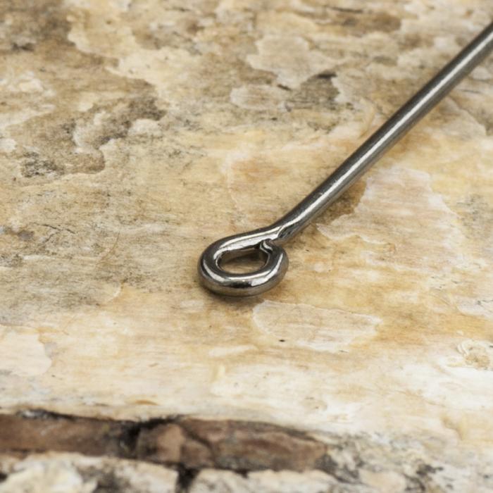 Hattnål med ring 63x0,8 mm, Svart (50st)