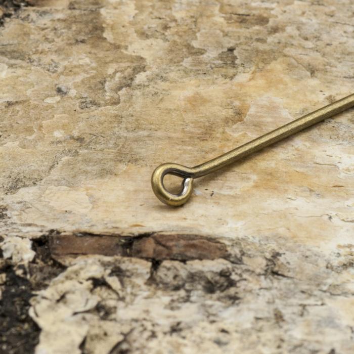 Hattnål med ring 63x0,8 mm, Antikbrons (50st)
