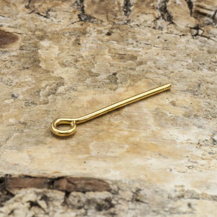 Hattnål med ring 16x0,7 mm, Guldfärg (50st)