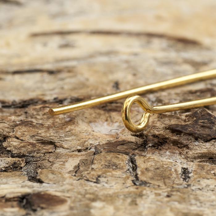 Hattnål med ring 63x0,9 mm, Guldfärg (50st)
