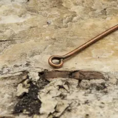 Hattnål med ring 63x0,8 mm, Antikkoppar (50st)