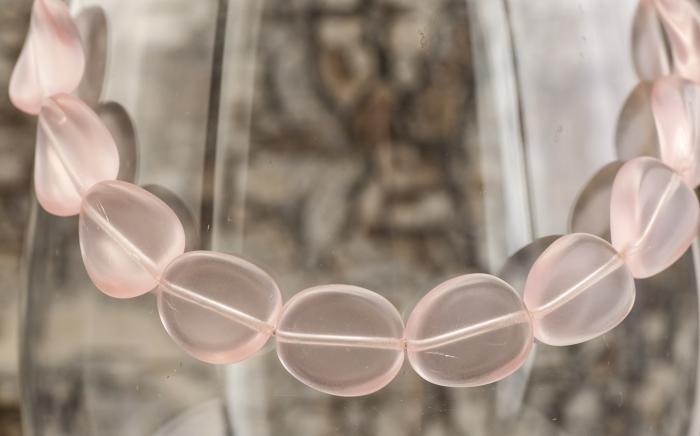 Frostad glaspärla vriden 11x13 mm, Rosa (5st)