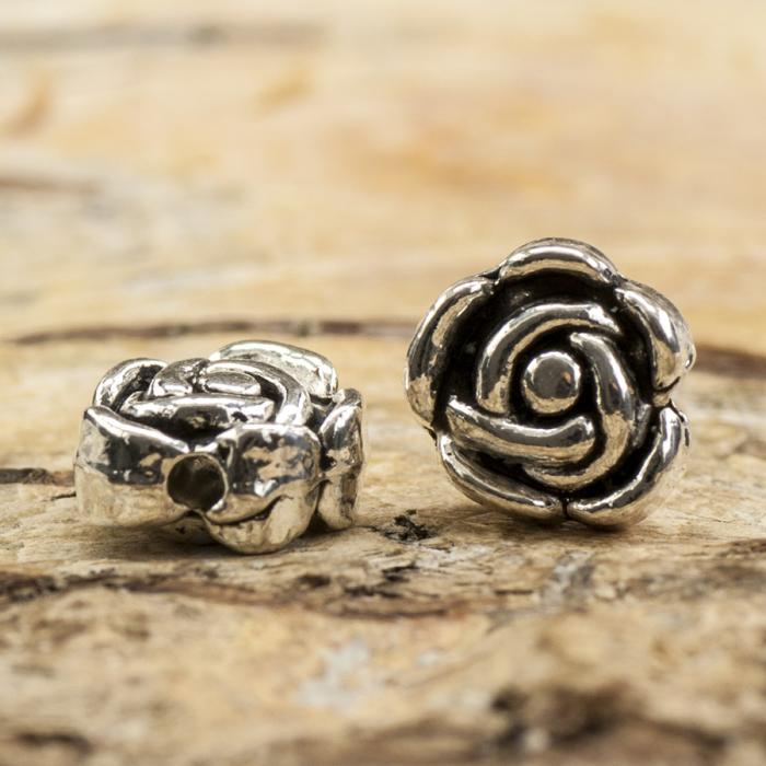 Mellandel Ros 7 mm, Antiksilver (10st)
