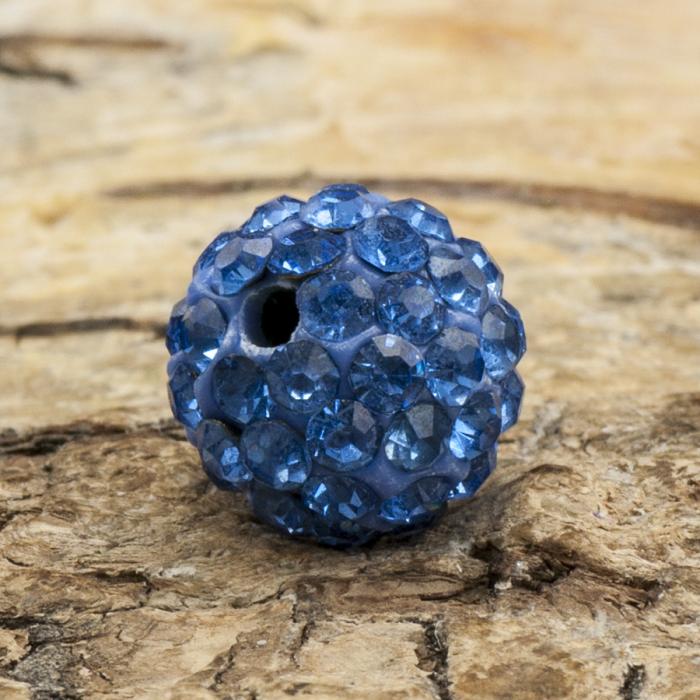 Shamballapärla strass/polymer 10 mm, Ljusblå (st)