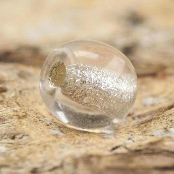 Glaspärla rund 4 mm, Klar/Silver (60st)