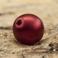 Vaxad glaspärla matt 6 mm, Röd (40st)