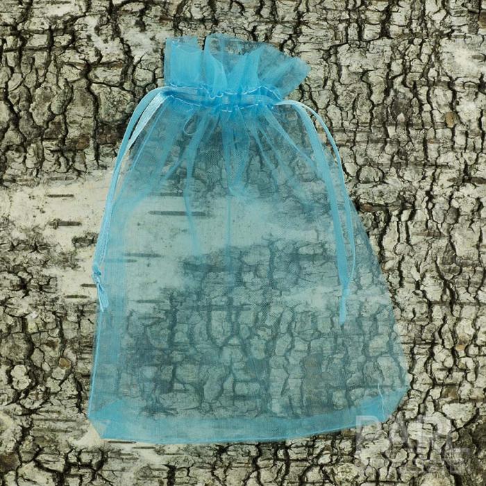 Tygpåse organza 13x16 cm, Turkos (st)