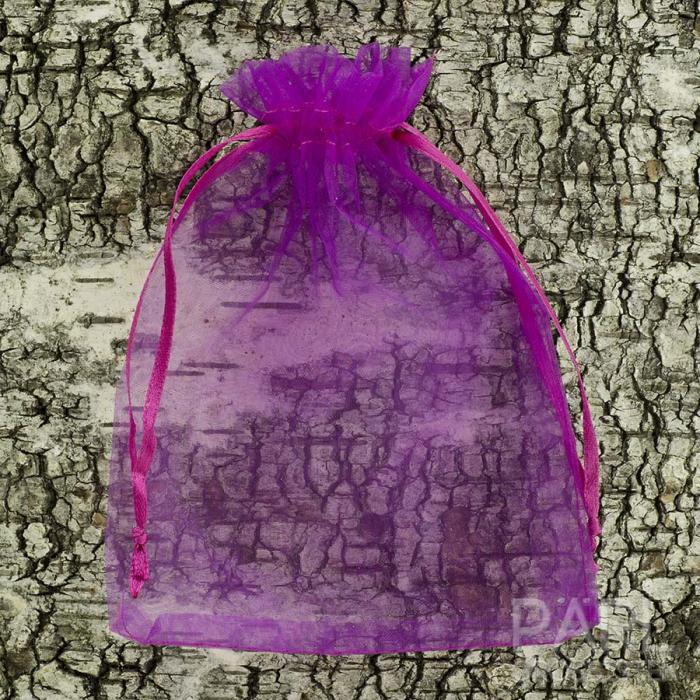 Tygpåse organza 13x16 cm, Cerise (st)