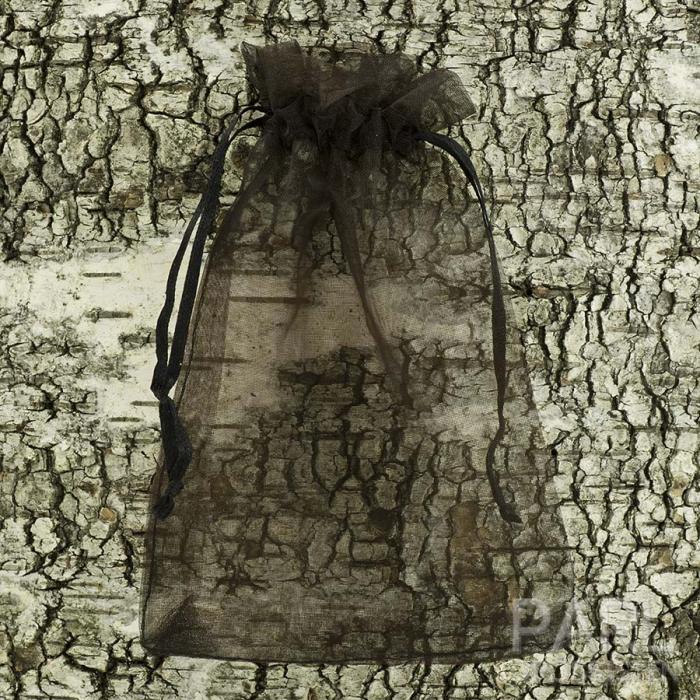 Tygpåse organza 13x16 cm, Svart (st)