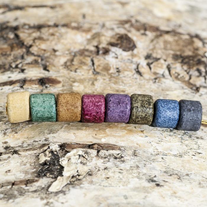 Keramikpärla Pelare 6x5 mm, Blå (20st)