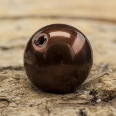Vaxad glaspärla 8 mm, Brun (20st)