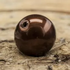 Vaxad glaspärla 8 mm, Brun (20st)