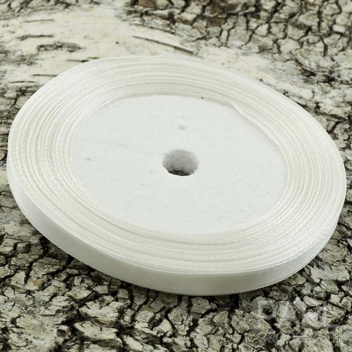 Satinband 6 mm, Naturvit (20m)
