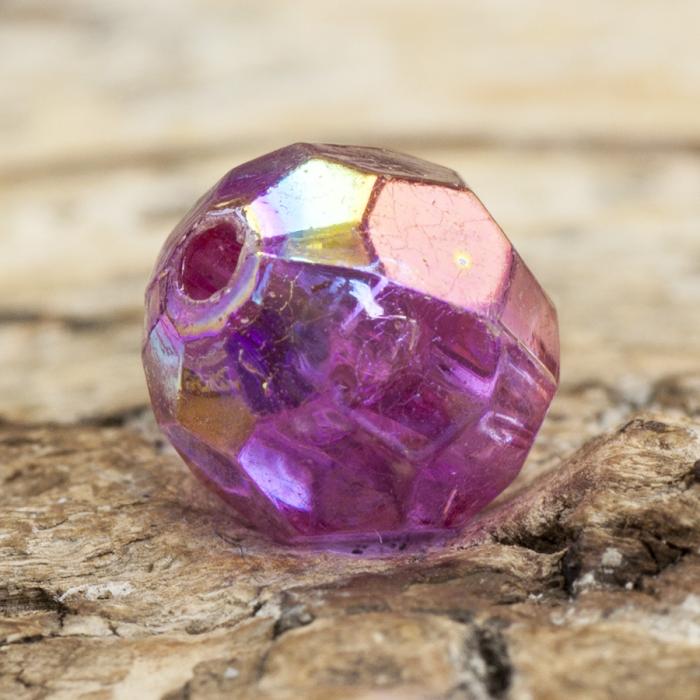 Akrylpärla facetterad AB 8 mm, Rosa (30st)