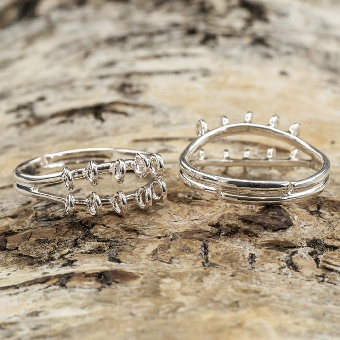 Ringstomme med öglor justerbar, Silverfärg (st)