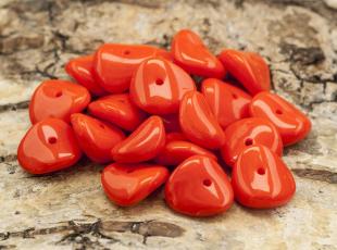 Glaspärla Fantasi 10x4 mm, Mörk orange (10st)