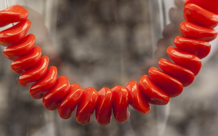 Glaspärla Fantasi 10x4 mm, Mörk orange (10st)