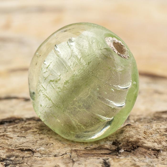 Glaspärla Puck 14 mm, Mintgrön (5st)
