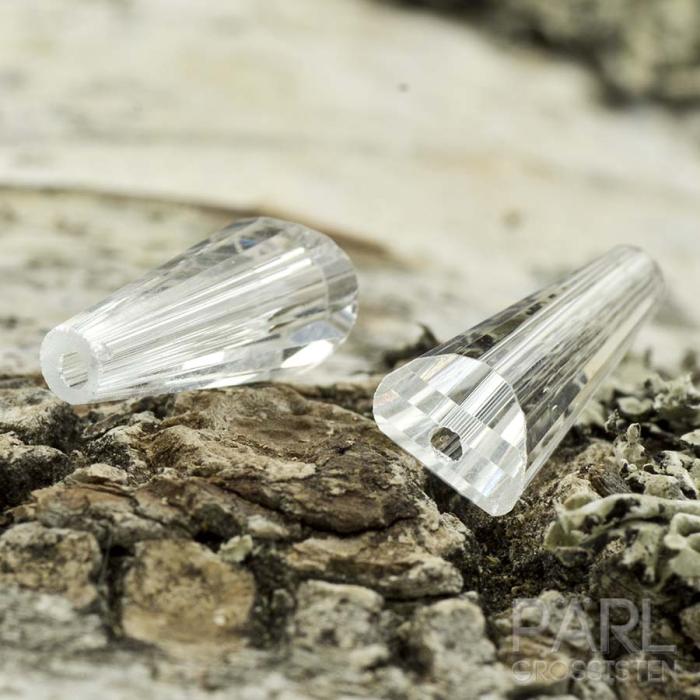 Glaspärla Cone 12 mm, Klar (5st)
