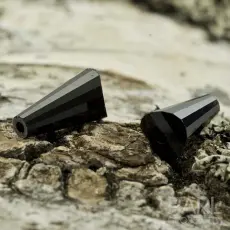 Glaspärla Cone 12 mm, Svart (5st)