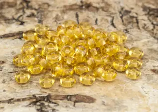 Platt glaspärla 4 mm, Bärnsten (60st)