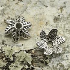 Pärlhållare Löv 11 mm, Antiksilver (10st)