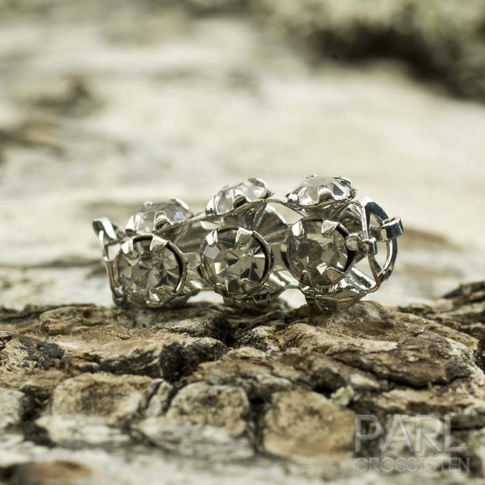 Mellandel Strassrör 6x16 mm, Antiksilver/Klar (st)