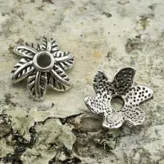 Pärlhållare Löv 11 mm, Antiksilver (10st)