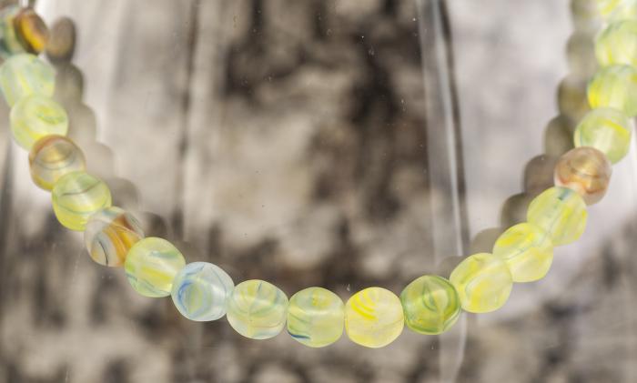 Frostad Glaspärla Pentagon 6 mm, Grönmix (20st)