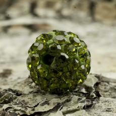 Shamballapärla strass/polymer 10 mm, Grön (st)