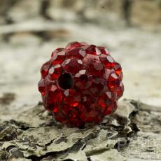 Shamballapärla strass/polymer 10 mm, Röd (st)