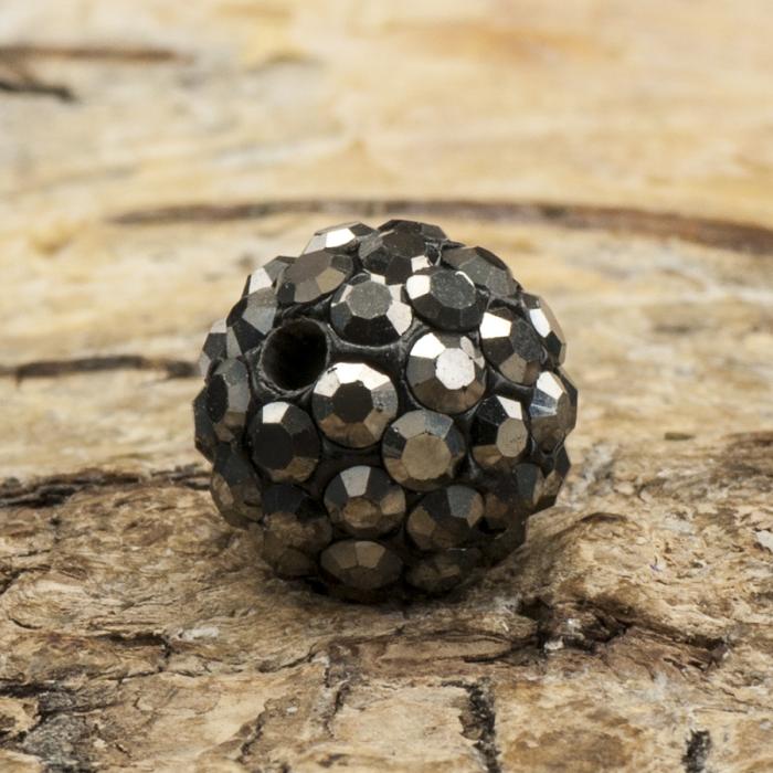 Shamballapärla strass/polymer 10 mm, Grå (st)
