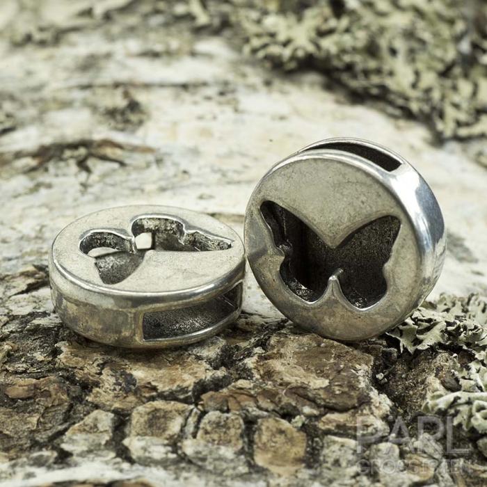 Slider Fjäril 18 mm, Antiksilver (st)