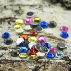 Flatback strass 4 mm, Färgmix (ca 100st)