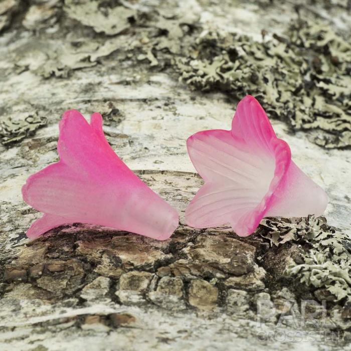 Pärlhållare Blomma frostad akryl, Rosa/Cerise (st)