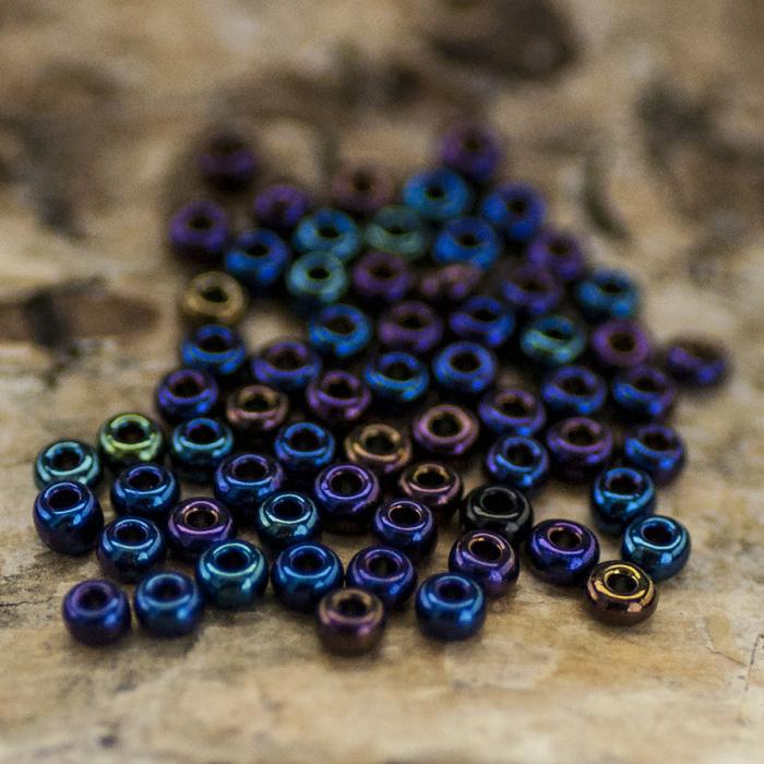 Seed Beads iris 2,6 mm, Blåmulti (20g)