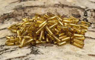 Bugle Beads Silverlined Twist 2x7 mm, Guldfärg (20g)