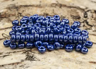 Seed Beads opak lustered 5 mm, Mörkblå (20g)