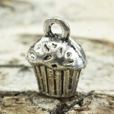 Berlock Cupcake 14x10 mm, Antiksilver (5st)