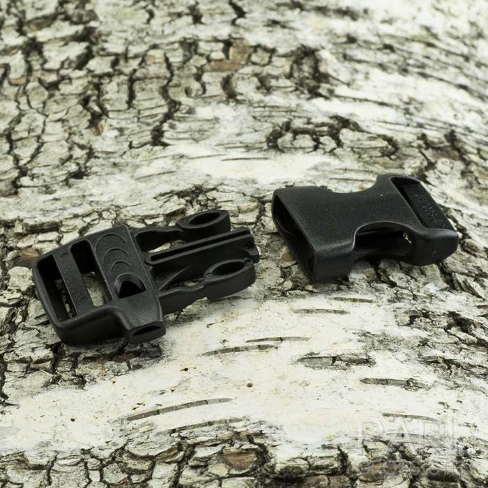 Lås Survival med visselpipa plast 55x33 mm, Svart (st)