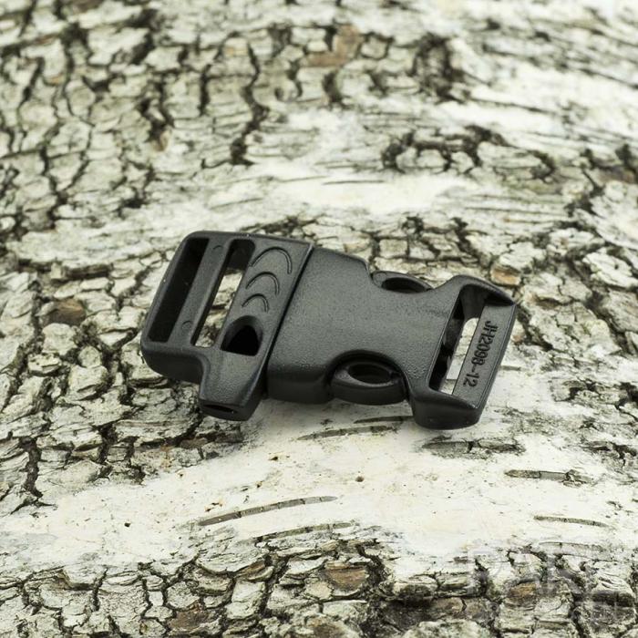 Lås Survival med visselpipa plast 55x33 mm, Svart (st)