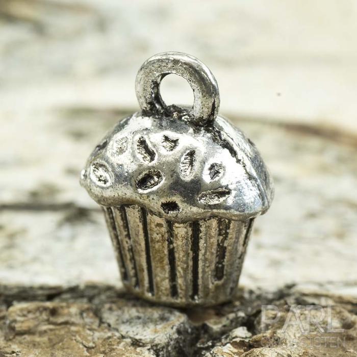 Berlock Cupcake 14x10 mm, Antiksilver (5st)