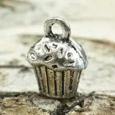 Berlock Cupcake 14x10 mm, Antiksilver (5st)