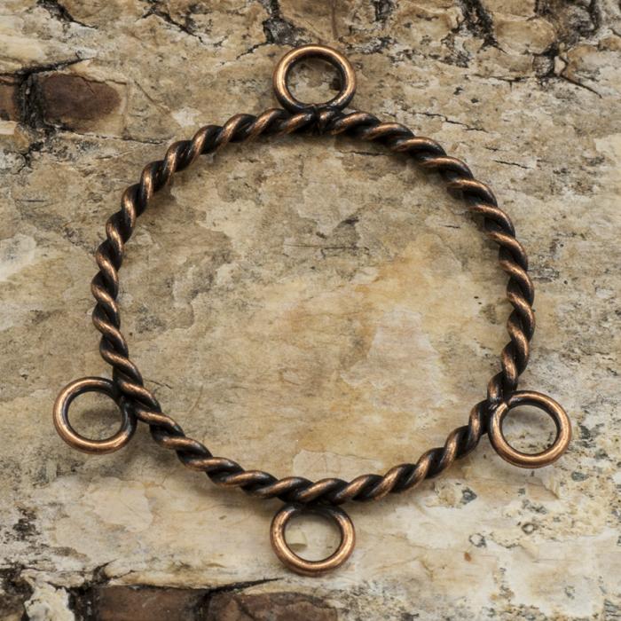Connector Ring 1-3 38x28 mm, Antikkoppar (5st)
